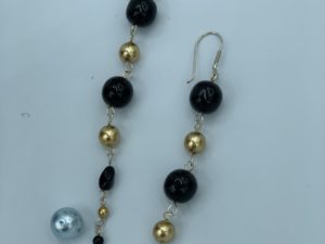 Boucles d’oreilles perles en verre bicolores