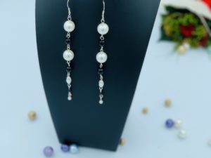 Boucles d’oreilles perles en verre bicolores