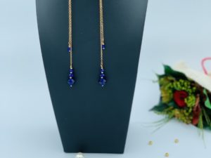 Boucles d’oreilles pendantes chaîne aux cristaux